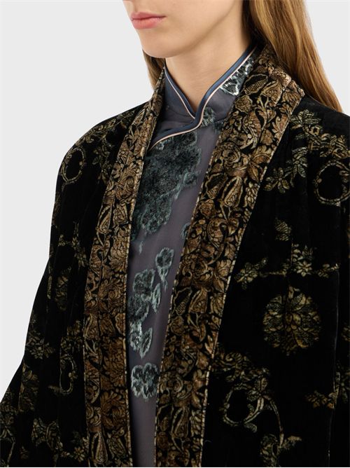 Oversized viscose and silk kimono with floral motif PIERRE-LOUIS MASCIA | KM11944519583